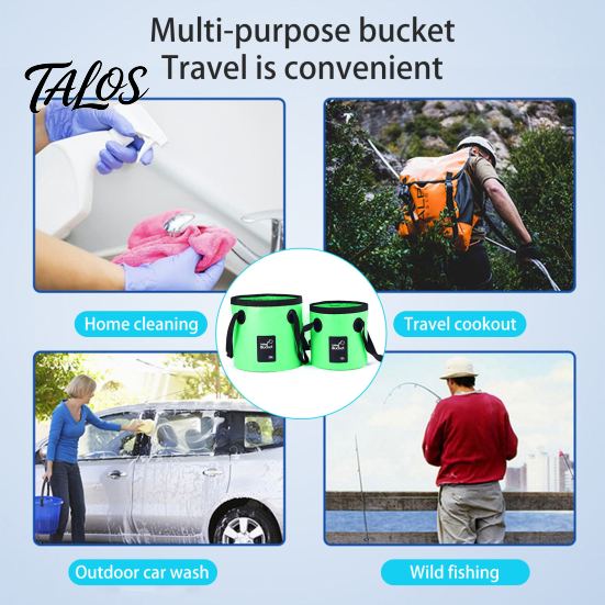 Double Handle Carry Bucket 12/20L Collapsible Water with Handles, Large Foldable Container, Container Portable Pail for Outdoor, Camping, Fishing, Car