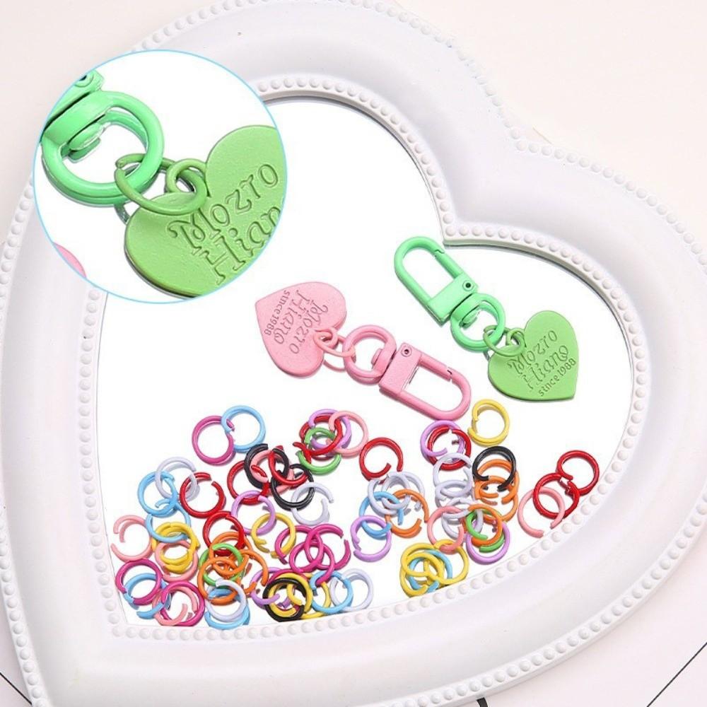 100Pcs Openable Round Split Ring Keychain Colorful Jewelry Making Supplies Necklace Making
