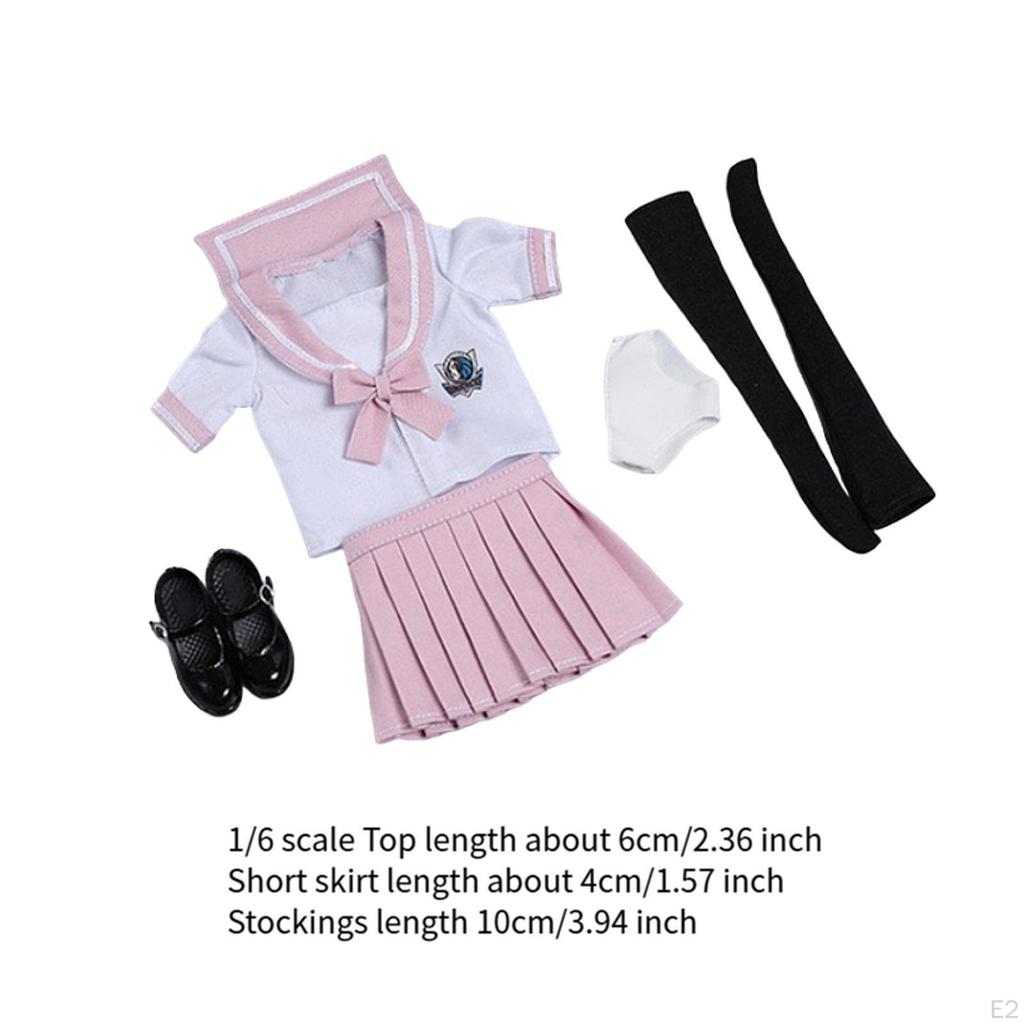 1/6 женский школьный комплект одежды топ с короткими рукавами стильное нижнее белье одежда для фигурок