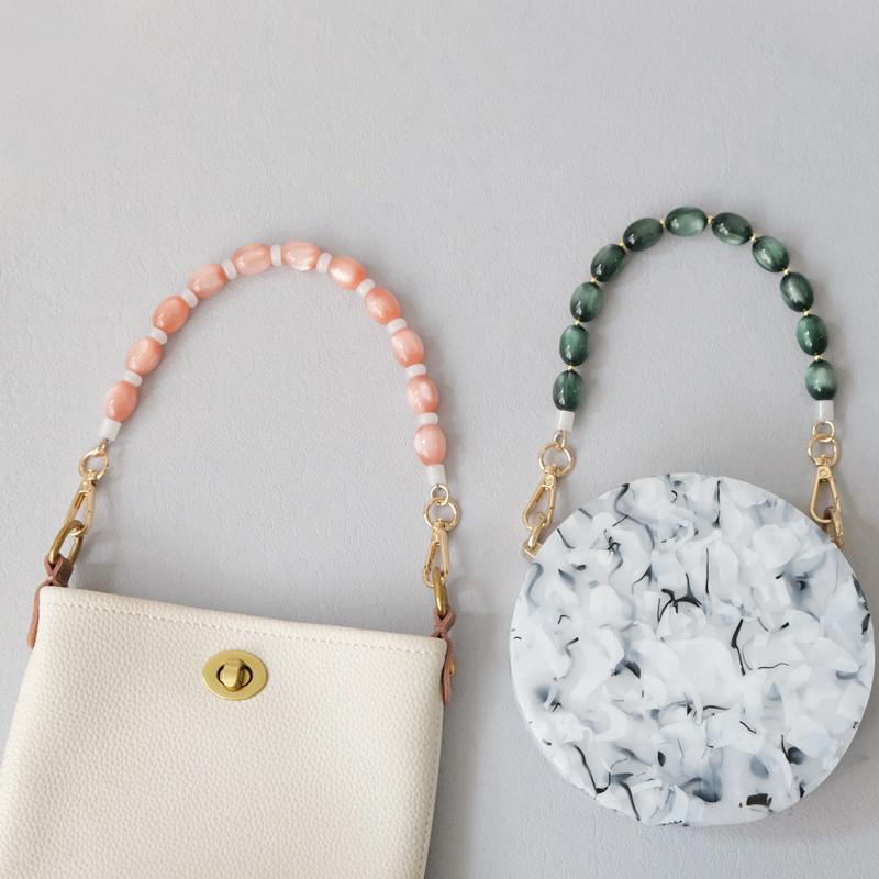 Новая модная осенняя женская сумка, аксессуар, съемная роскошная бисерная цепочка, симпатичный акриловый ремешок, женская сумка с ручкой через плечо, цепочка