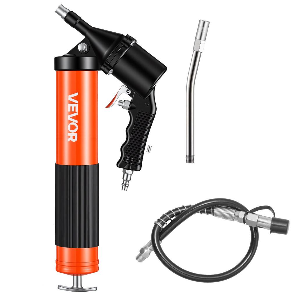 VEVOR Grease Gun, 6000 PSI High Pressure, Heavy Duty Pistol Grip Grease Gun Kit with 0.4 L Capacity, Includes 45.7 cm Flex Hose