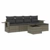VidaXL Salon de Jardin avec Coussins 6 pcs, Canapés de Terrasse, Ensemble de Meubles de Patio, Mobilier d'Extérieur, Gris 3220099