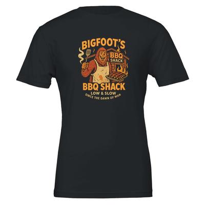 Bigfoot BBQ Shack T-Shirt: Retro Diner Design - Unisex Crewneck