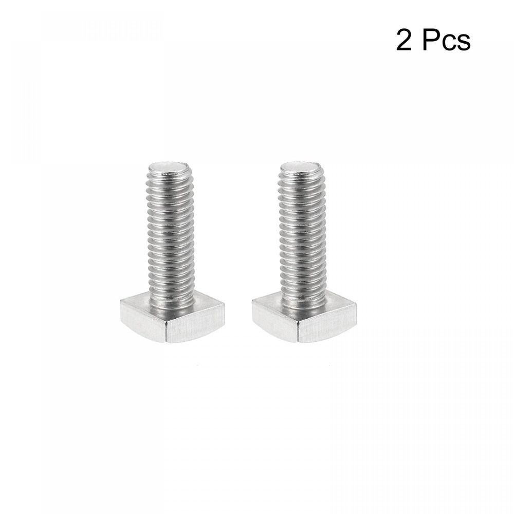 2pcs M8 X 20mm / M8 X 0.79" Square Head Bolt 304 Stainless Steel Fully Thread Machine Screws