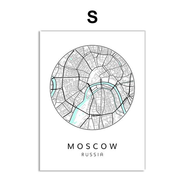 Скандинавский минималистичный холст, картина с картой мира, плакат, Бостен Лэндон, Нью-Йорк, настенное искусство, украшение для дома, комнаты, цитаты, без рамки