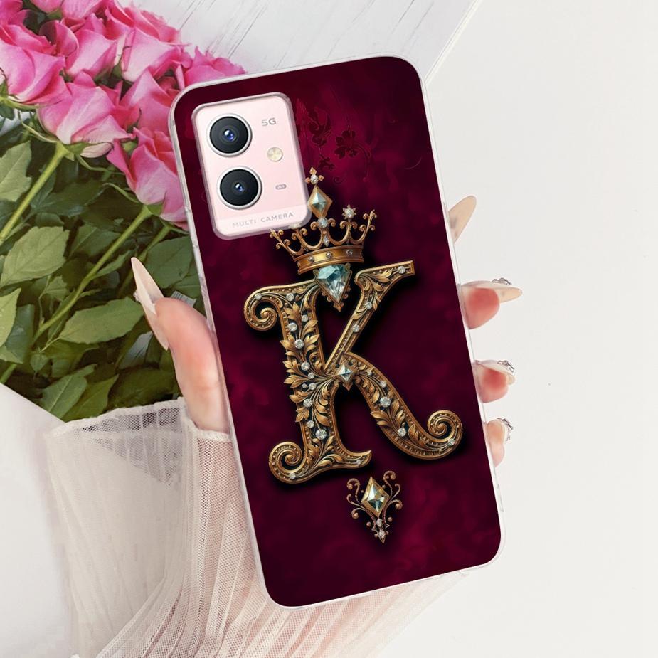 Чехол для Vivo Y55 5G V2127 V2154 Милая Корона Буквы Чехол Мягкий Тонкий Чехол для Телефона Для Vivo Y33s 5G Y 55 VivoY75 5G V2142 Чехлы Сумки