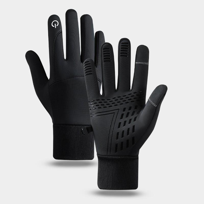 Mens Winter Touchscreen Cycling Gloves Waterproof Windproof Anti-Slip Warm Fleece Lined Outdoor Training