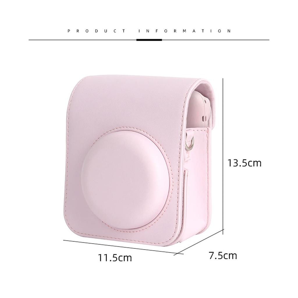 Kimyoaee Instax Mini 12 Instant Camera Case with Shoulder Strap for Fujifilm Instax Mini 12 Camera - Pink