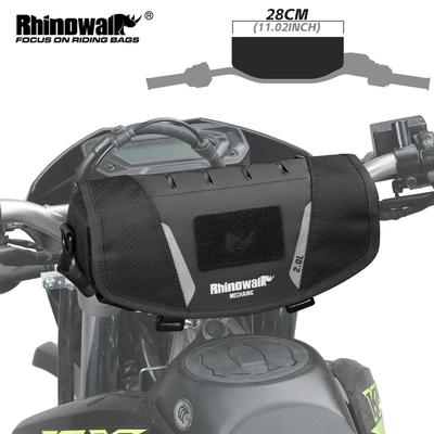 Сумка на руль мотоцикла Rhinowalk Водонепроницаемая 2 л Передний кейс для хранения с чехлом от дождя Подходит для внедорожных и ADV мотоциклов Прочный дорожный рюкзак