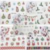 Women Beauty Santa Claus Snowflakes Decals Nail Art Stickers Water Transfer  Decoration Stickers