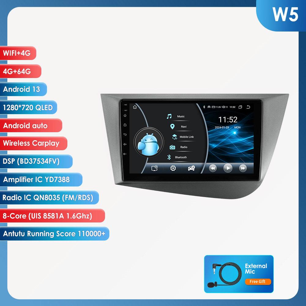 OSSURET Carplay 4G 9'' 2din Android автомобильное радио для Seat Leon 2 MK2 2005-2012 Carplay 4G мультимедийный видеоплеер интеллектуальный экран Авторадио Аудио RDS