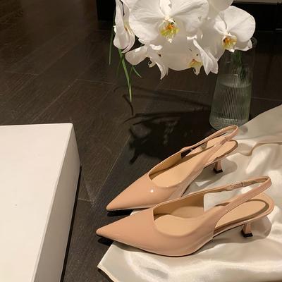 Версия из овчины, темперамент дочери Делуны, маленький заостренный носок, неглубокий вырез, пустые элегантные туфли на высоком каблуке, женские туфли