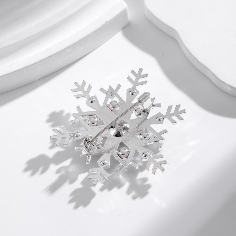 Retro Rhinestone Snowflake Brooch Korean High-end Shirt Button Clip Accessory Chest Flower