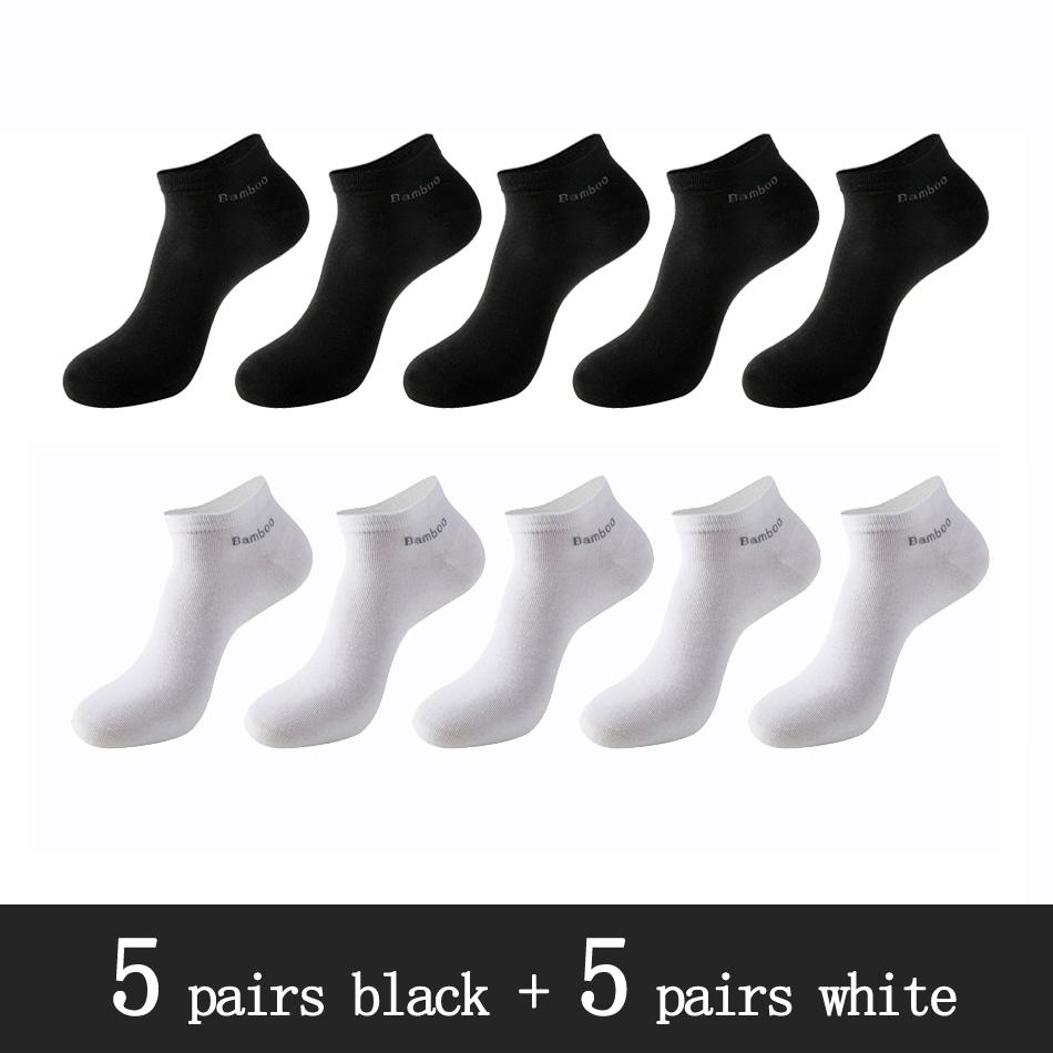 10 Pairs-pack Bamboo Fiber Men's Ankle Socks Size 38-45