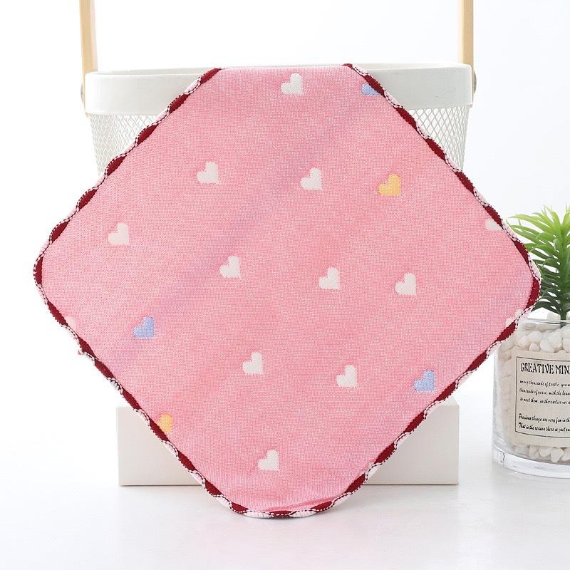6 Layer Gauze Baby Washcloth 25x25cm Soft Absorbent Jacquard Infant Burp Cloth Thickened Face Towel For Autumn Winter