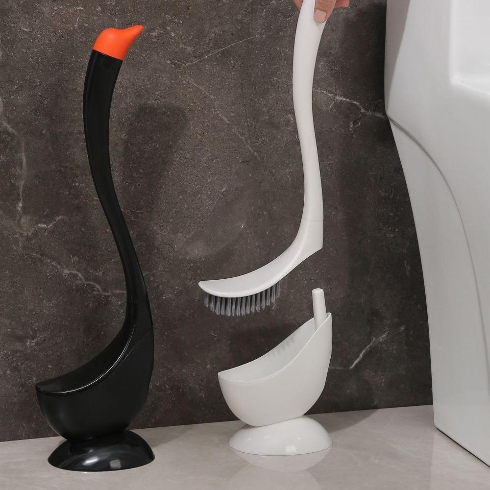 Swan Toilet Brush Plastic Household Toilet Cleaning Tool Set Cute and Creative No Blind Spots Cleaning Long-handled Toilet Brush
