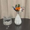 White Color Decorative Vase Simple Spiral Vase Flower Pot Mini Flower Vases Office