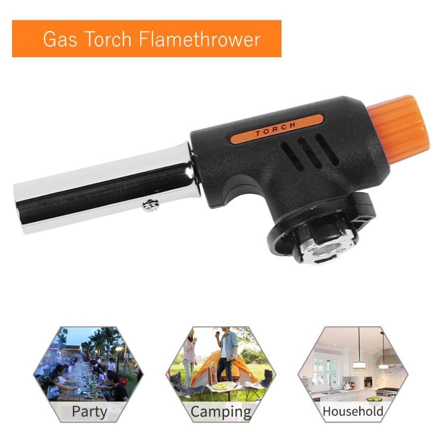 1 Pcs Automatic Ignition Baking Welding Tool Gas Torch Flamethrower Butane For BBQ Camping Outdoor Hiking Fire Flame Gun