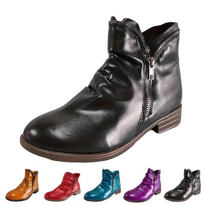 Женские теплые осенне-зимние ботинки однотонные повседневные и стильные