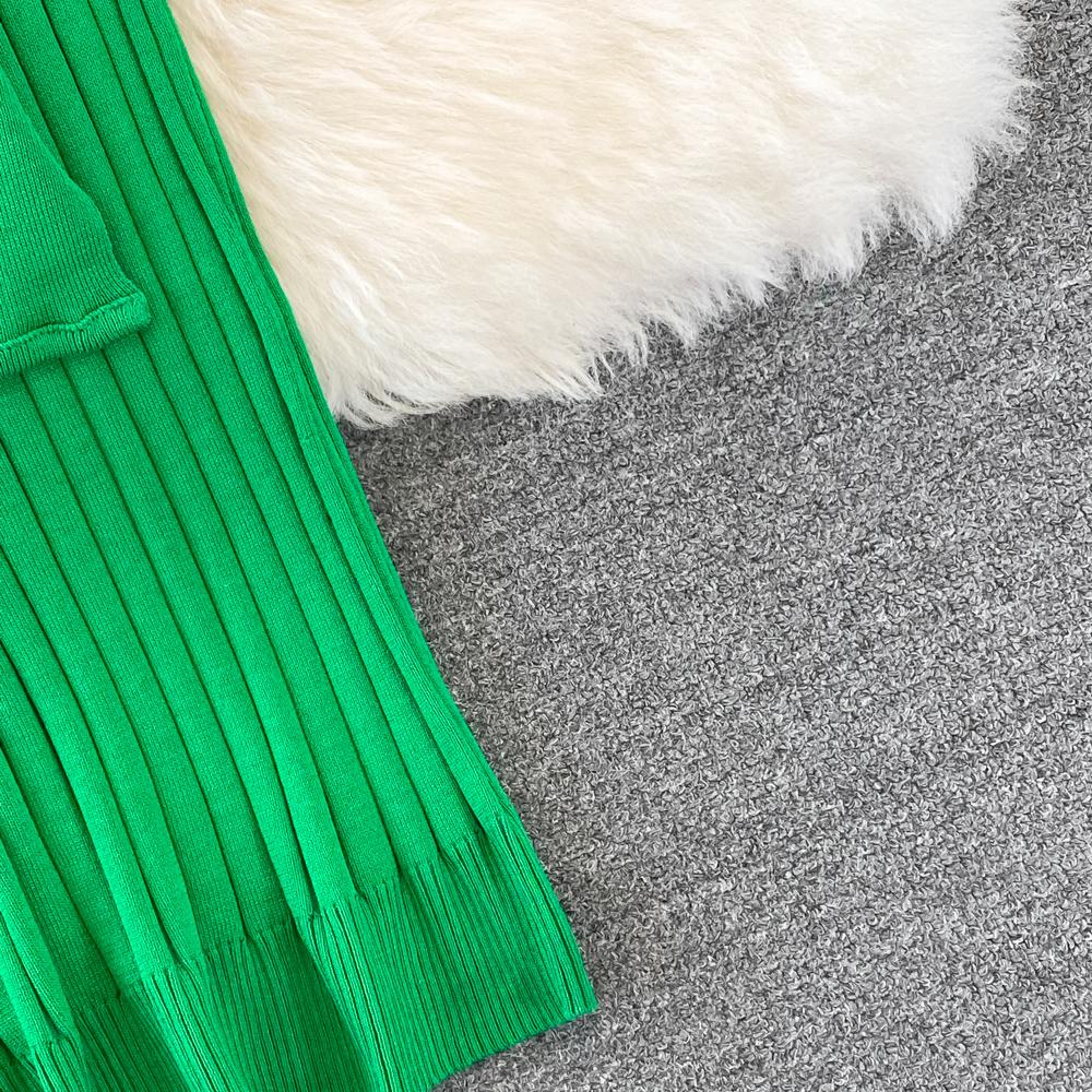 Шикарное элегантное облегающее платье с высоким воротником и длинными рукавами и поясом, пикантное модное вязаное платье, тонкий осенне-зимний свитер-карандаш, халат