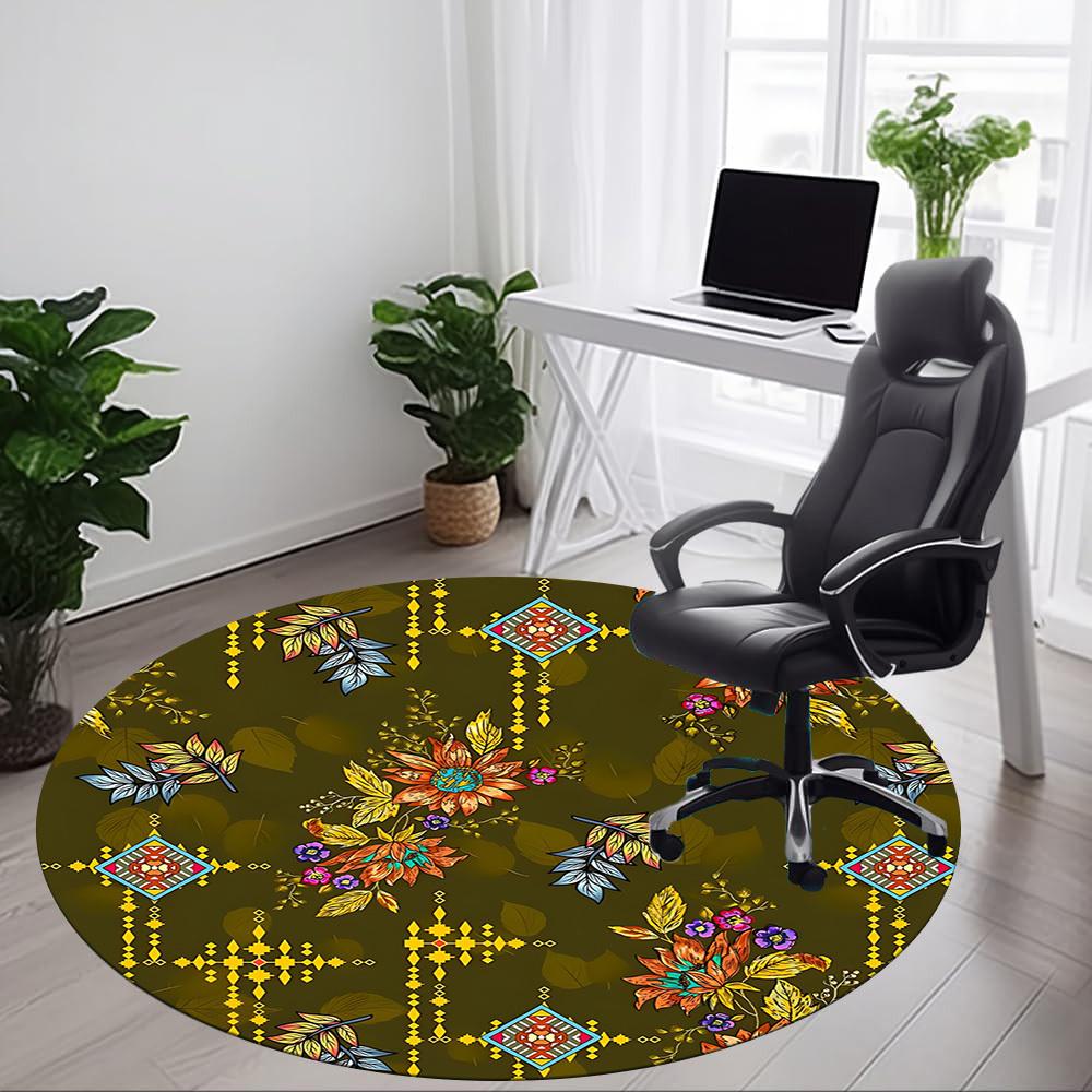 1pc Floral Pattern Chair Carpet for Office, Perfect for Office, Holiday Party Decoration Choice yy260314086
