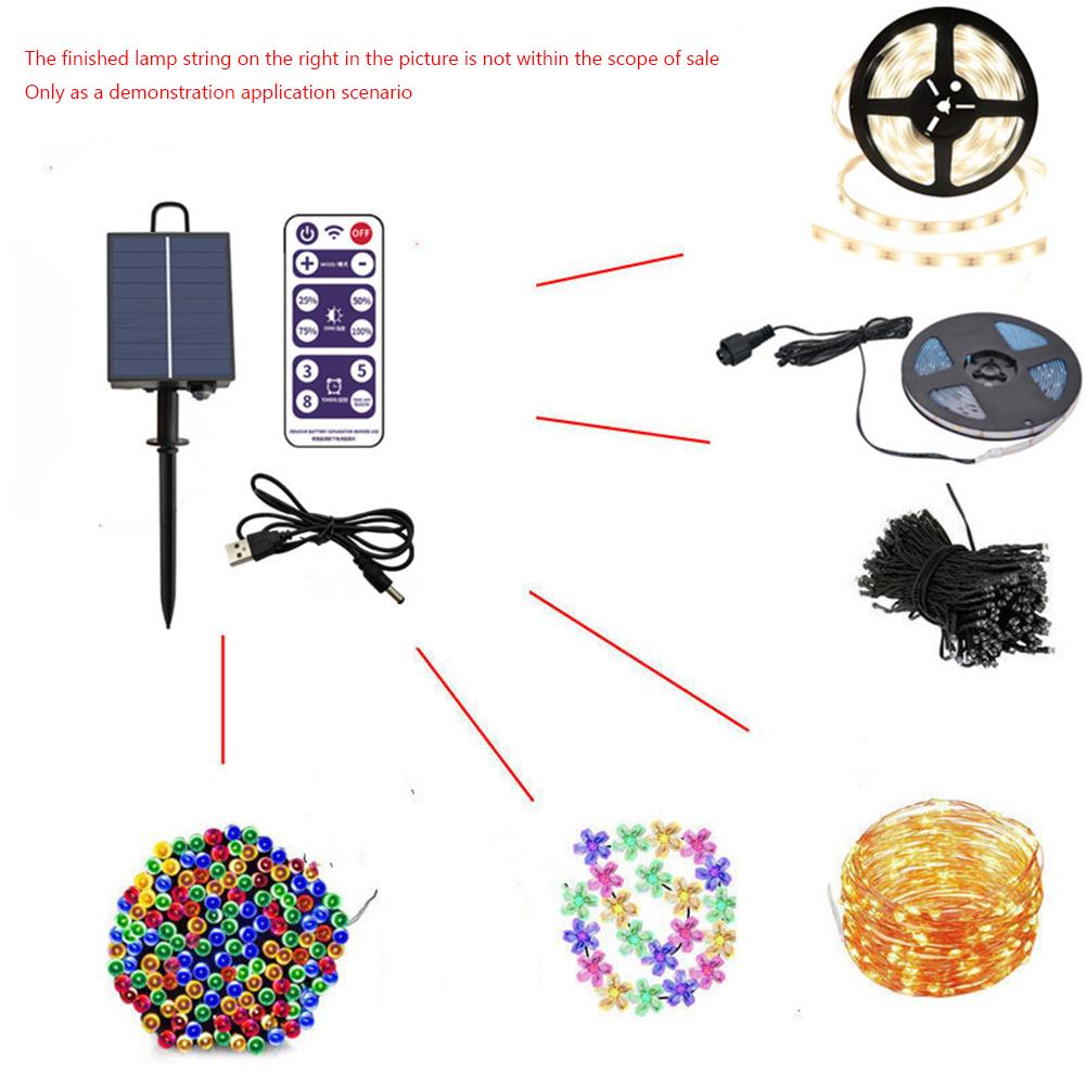 Комплект блока управления солнечной гирляндой, панель литиевых батарей 1200 мАч для светодиодной гирлянды 3,7 В 24 В, зарядка постоянного тока с дистанционным управлением