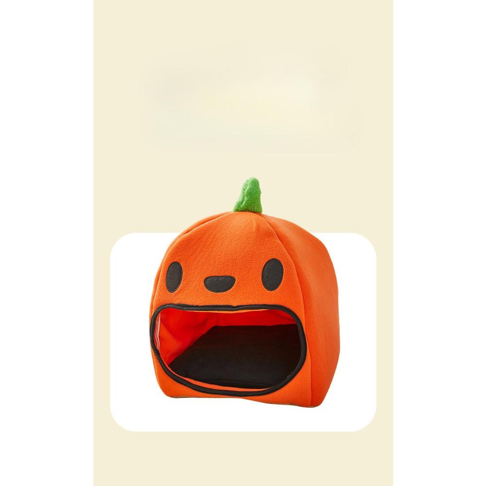 Домик для питомца в виде тыквы на Хэллоуин, полузакрытый домик для питомца