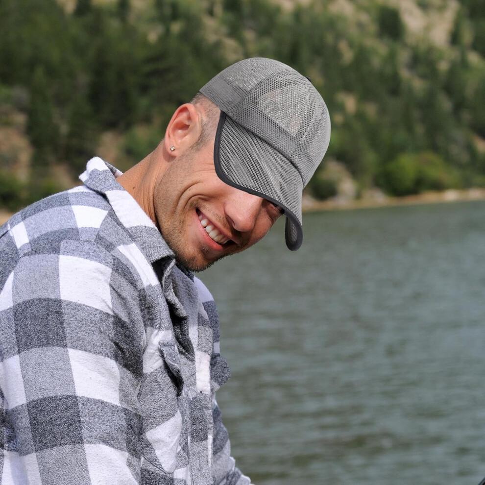 Trucker Mesh Hat - Adjustable Sun Protection Mesh Baseball Hat,Sports & Outdoors Clothing, Fishing Accessories for Rock Climbing, Mountaineering,