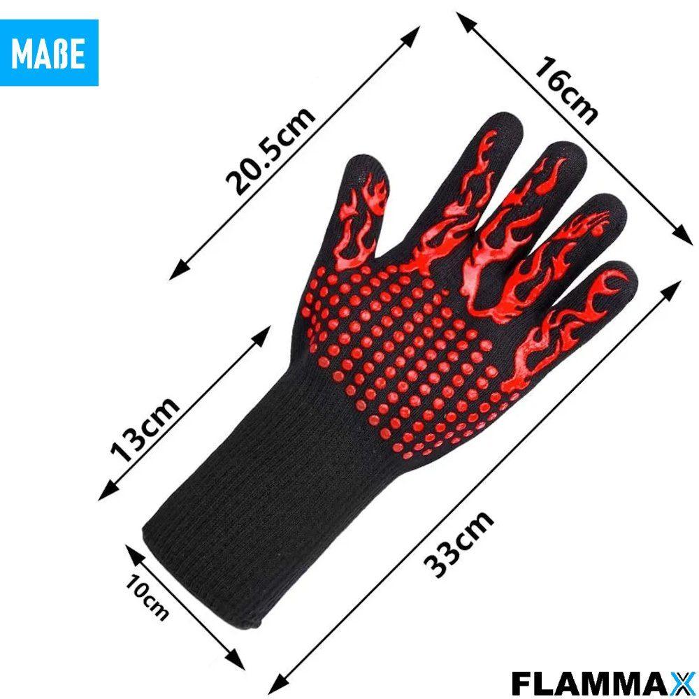 FLAMMAX Grill Gloves, Oven Gloves, BBQ Heat-resistant, 1 Pair