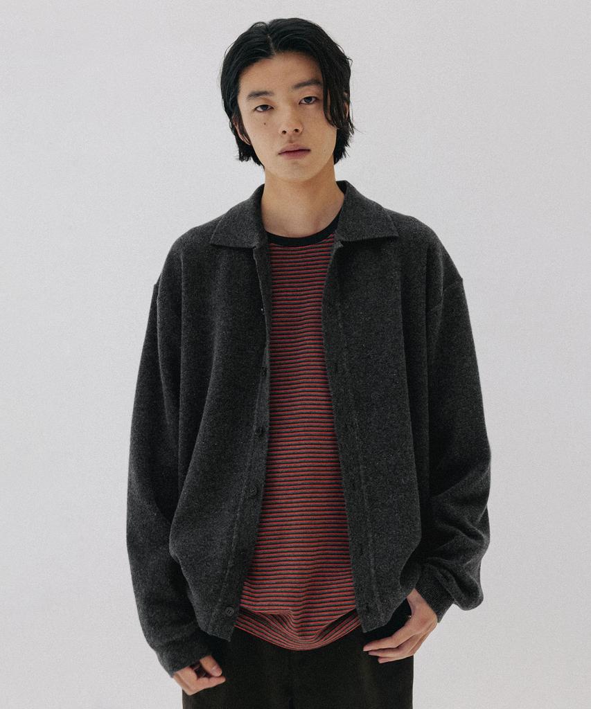 BLANKROOM Collared Cardigan_Deep Gray