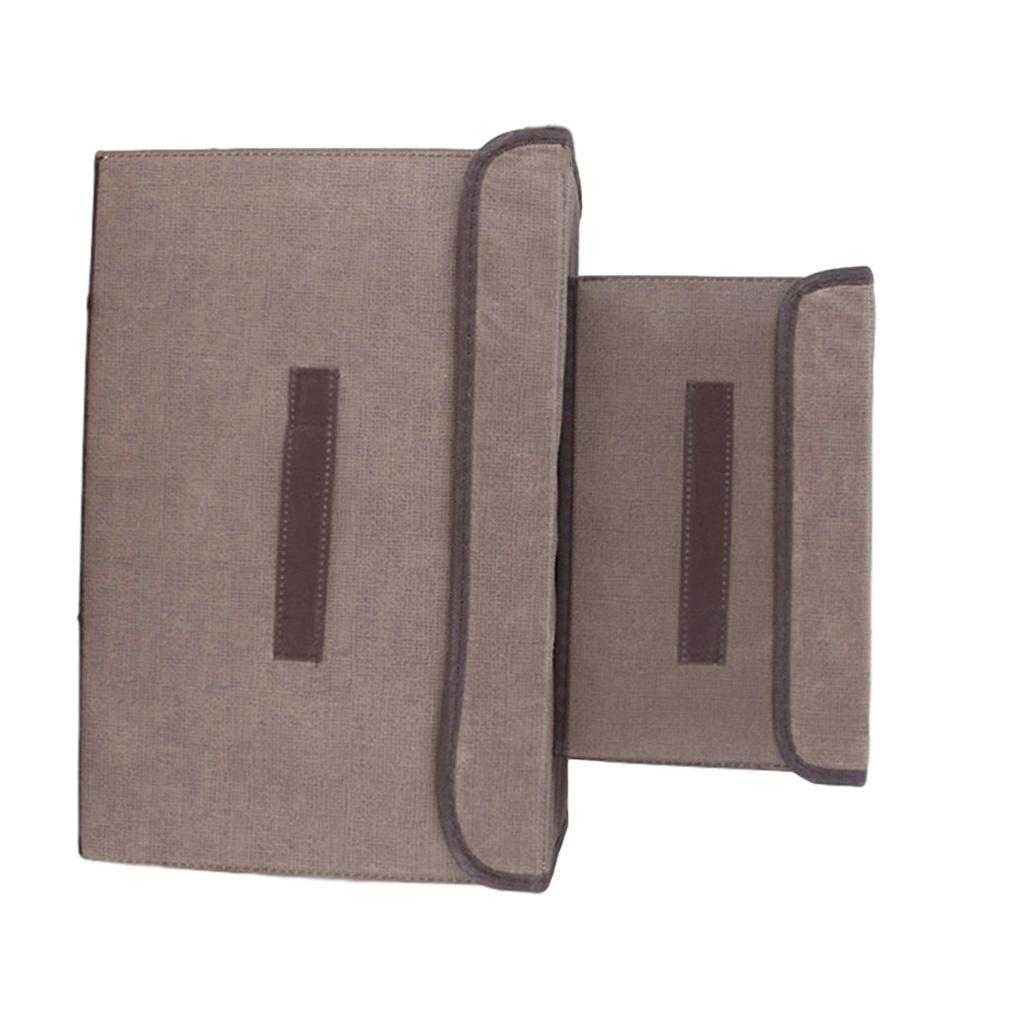 2 шт. складной ящик для хранения нетканый прямоугольный тканевый корзина для одежды игрушки контейнер с крышкой