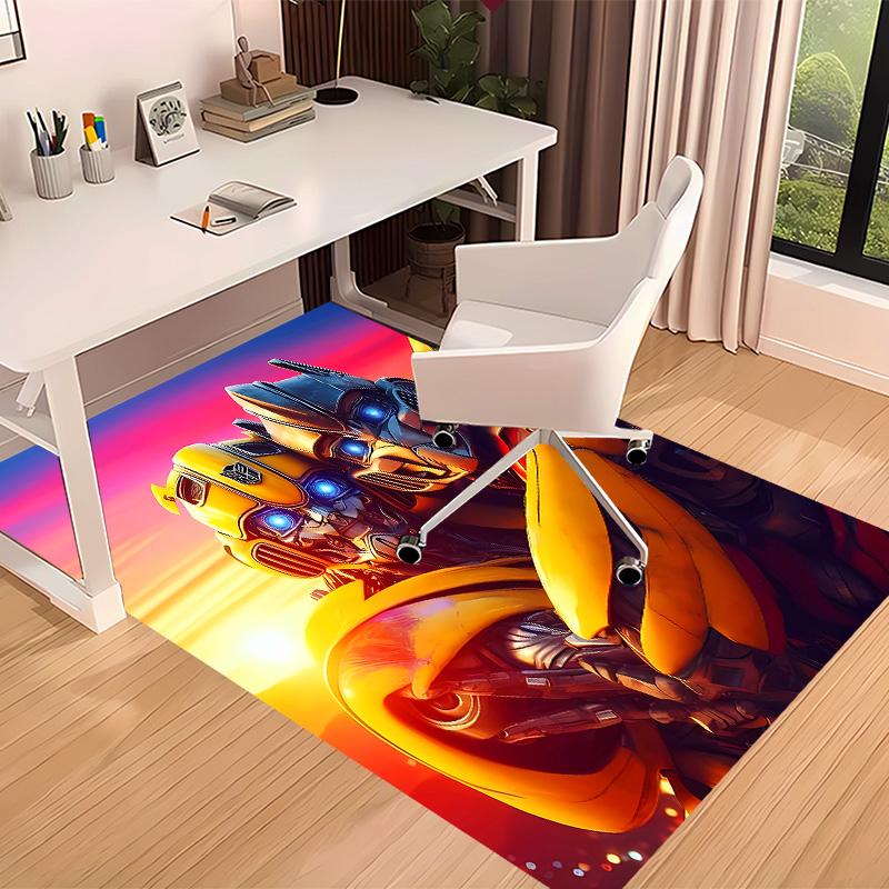 Bumblebee and Optimus Prime Printed Absorbent Washable Carpet, Non-Slip Bathroom Mats, Kitchen Rugs, Yoga Mat,Living Room Entrance, Camping Picnic Rug