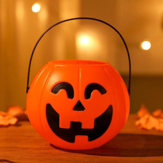 Ведро для сладостей на Хэллоуин, тыквенное ведро для сладостей, корзина для хранения, переносная миска для сладостей на Хэллоуин, детский держатель для закусок для вечеринок