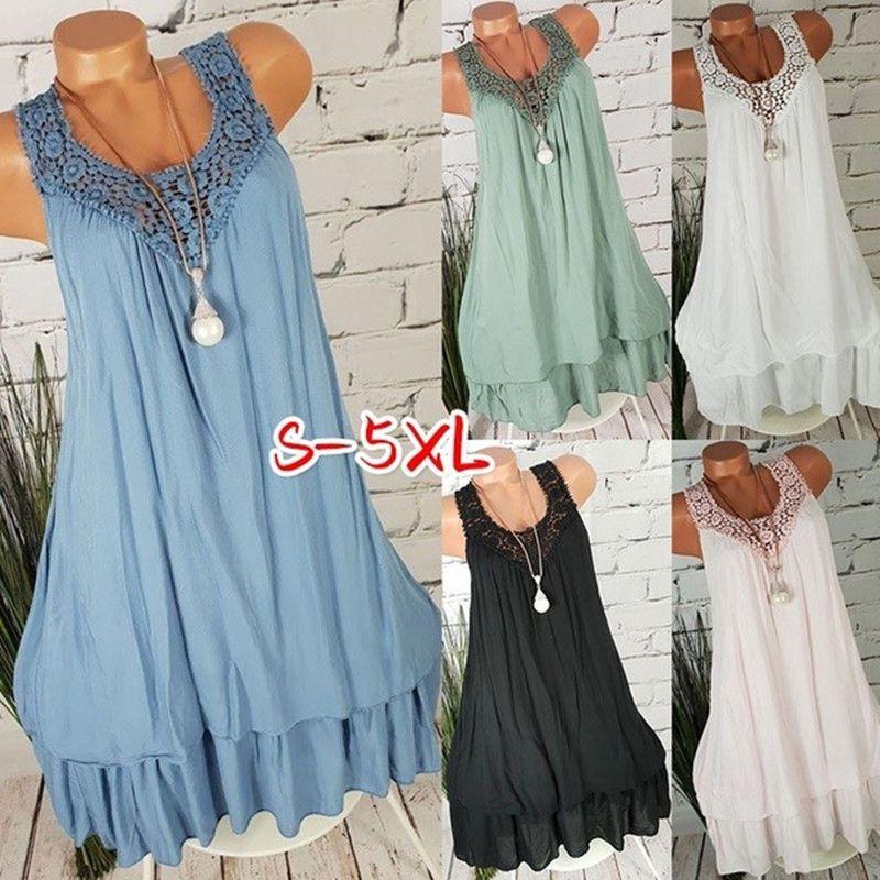 Elegant Casual Tee Mini Dress For Women With Premium Quality Sleeveless Vest Top