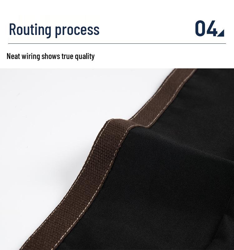 Korean Style Multi-Pocket Cotton Apron with Custom Logo for Restaurants, Flower Shops, Cafes, and Barbecues