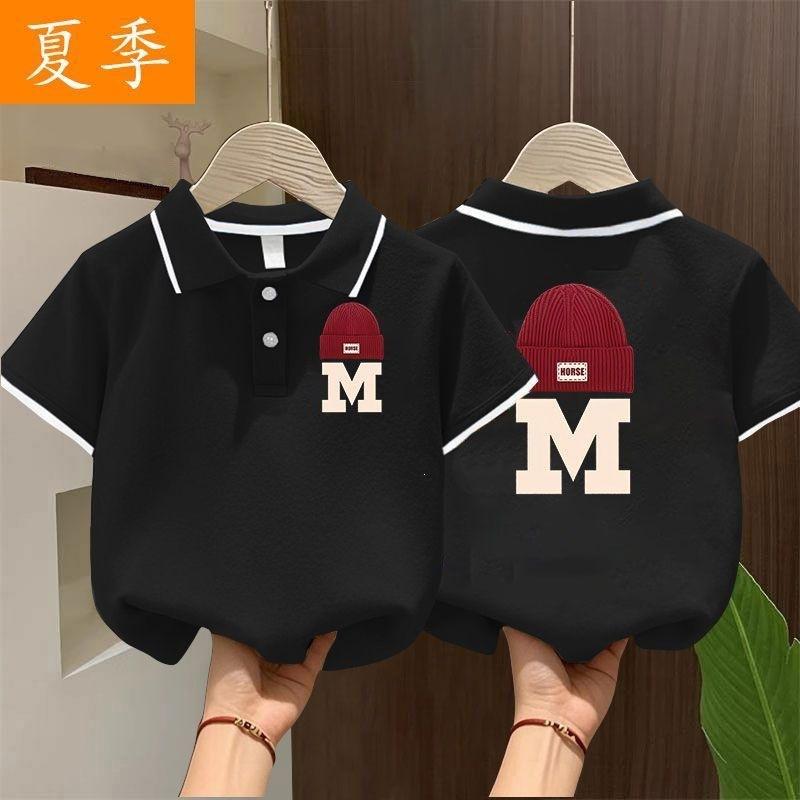 Дышащая футболка-поло с коротким рукавом для мальчиков, летняя, модный топ для детей