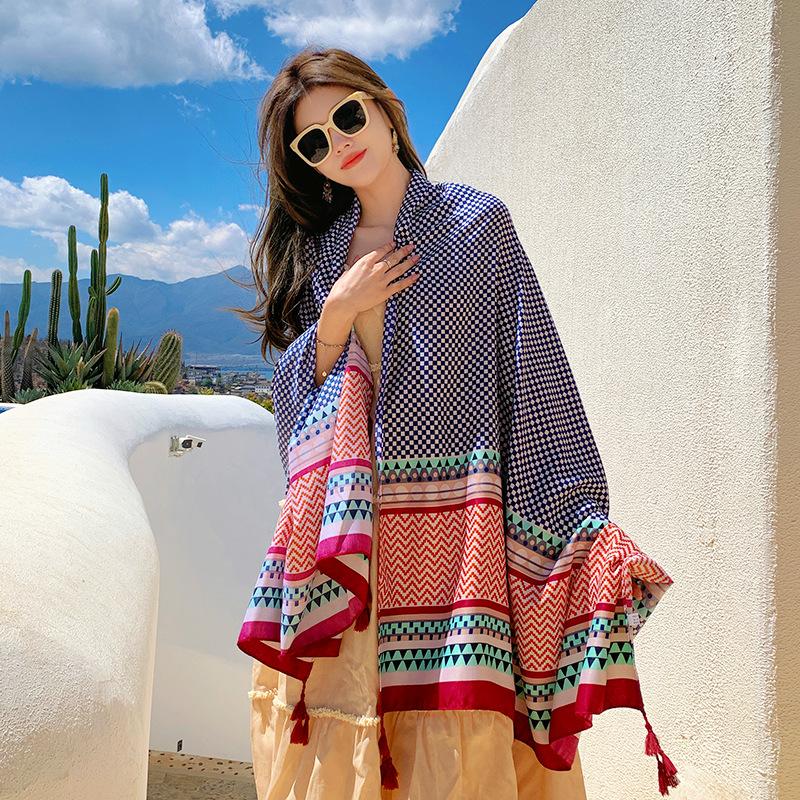 Vintage Ethnic Fashion Versatile Sunscreen Travel Scarf For Women