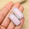 Pink Chalcedony Gemstone 925 Sterling Silver Handmade Lovely Jewelry Earrings For Women