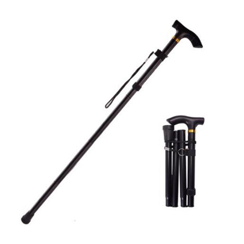 Outdoor Walking Stick Telescopic Baton Hiking Trekking Poles Folding Cane Crutches Pole for Elderly People