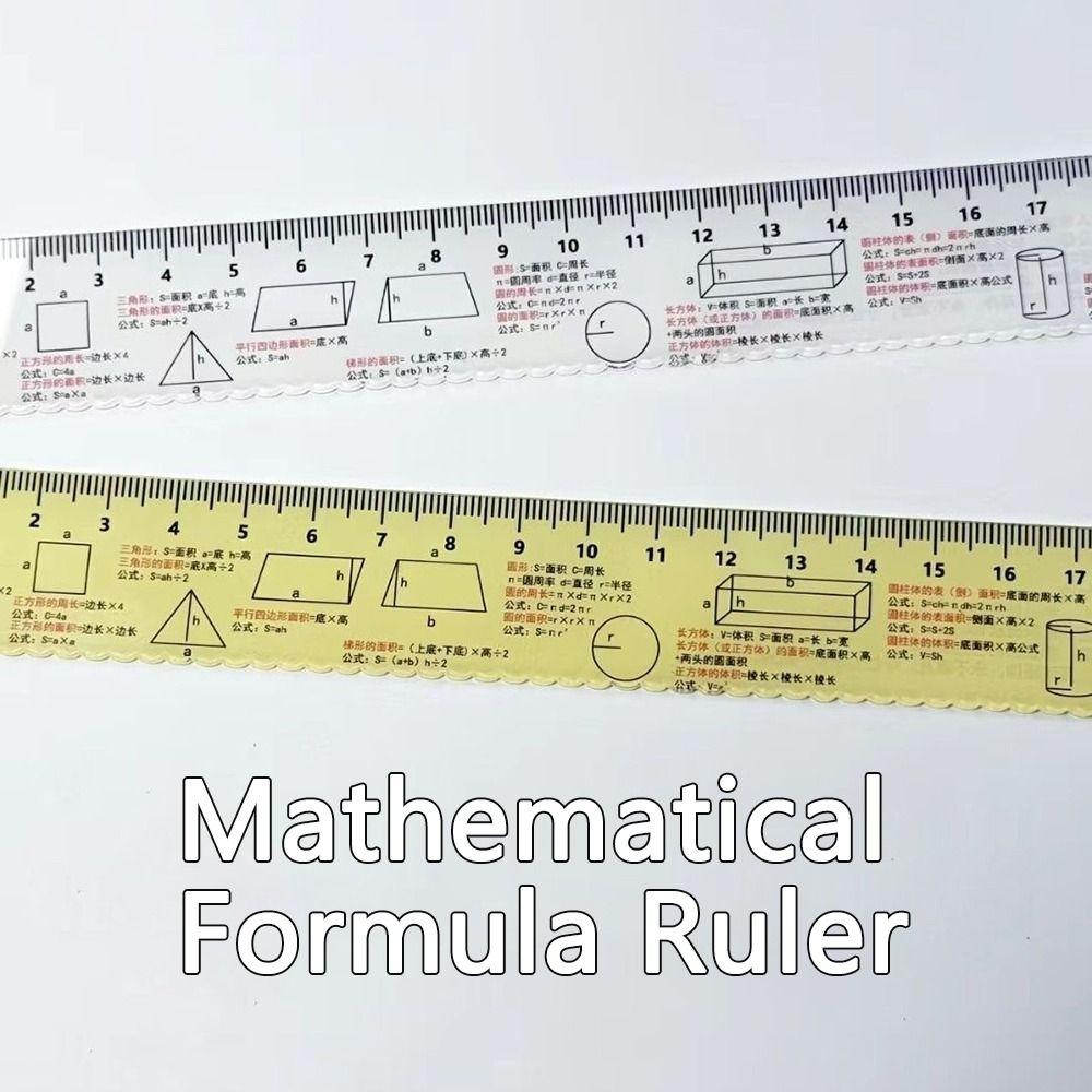Transparent Mathematical Formula Ruler Lightweight Straightedge Ruler Office Use