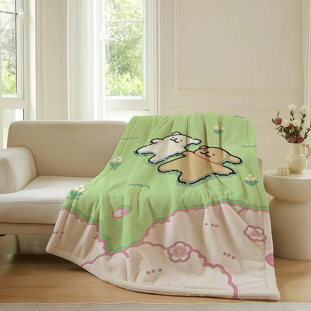Cartoon cute Maltese Blanket For Sofa Office Bed Plane Travel Sleep Read Relax Camping Soft And Warm