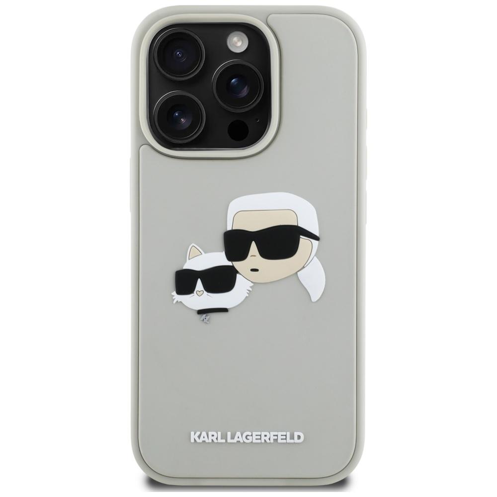 Karl Lagerfeld Hc 3D Rubber Double Heads Case For Iphone 16 Pro Max Beige
