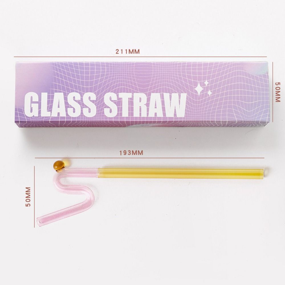 Reusable Washable Transparent Juice Milk Drinking Gift Box Set Drinking Tube Glass Straw