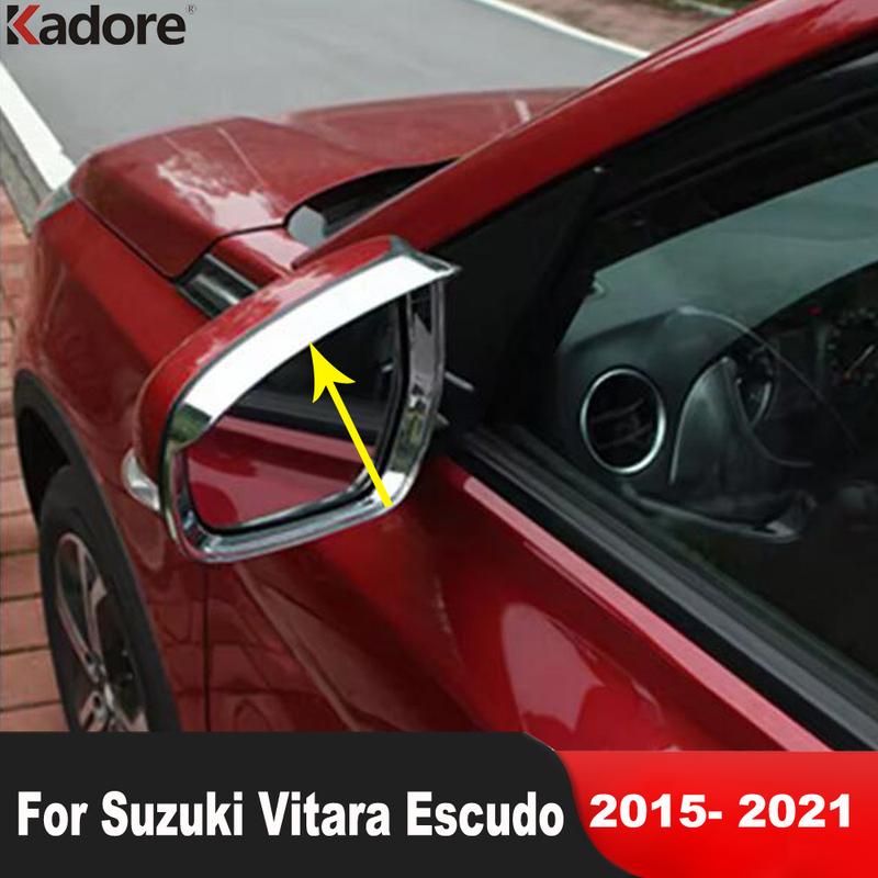 Накладка-козырек на зеркало заднего вида Для Suzuki Vitara Escudo 2015- Хромированная Рамка-козырек от дождя и солнца на боковые зеркала автомобиля