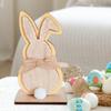 Easter Bunny Decorations Ornament Craft Desk Hallway Party Favors Indoor Rabbit Figurine Wooden