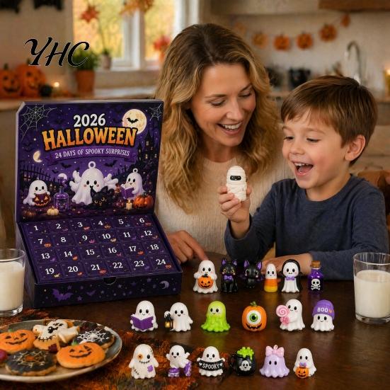 Unique Halloween Party Supplies Advent Calendar 2026, 24 Day Ghost Countdown with Theme Gift for Adults Collectible Figures, Gifts Kids Boys