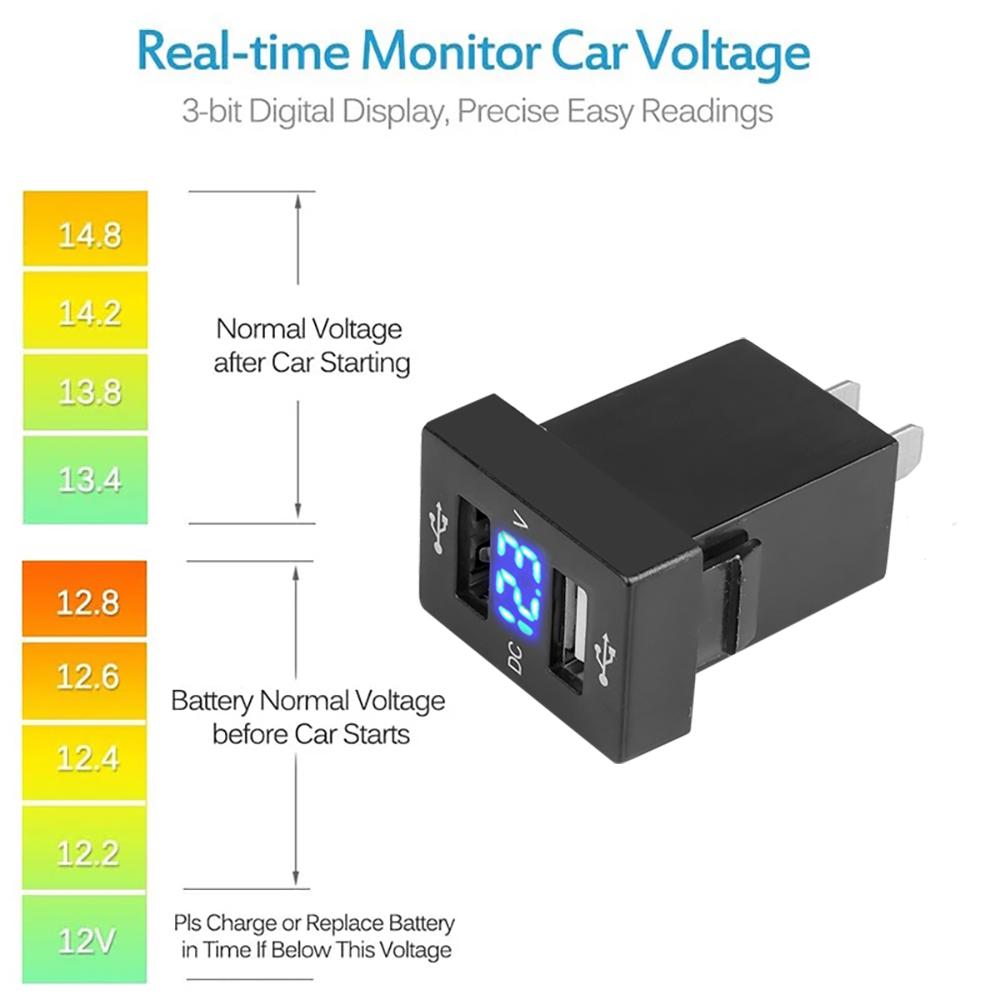 Двойной USB автомобильный зарядник для гнезда прикуривателя для Toyota 12-24 В Автомобильный зарядник Адаптер питания для автомобиля для мобильного телефона