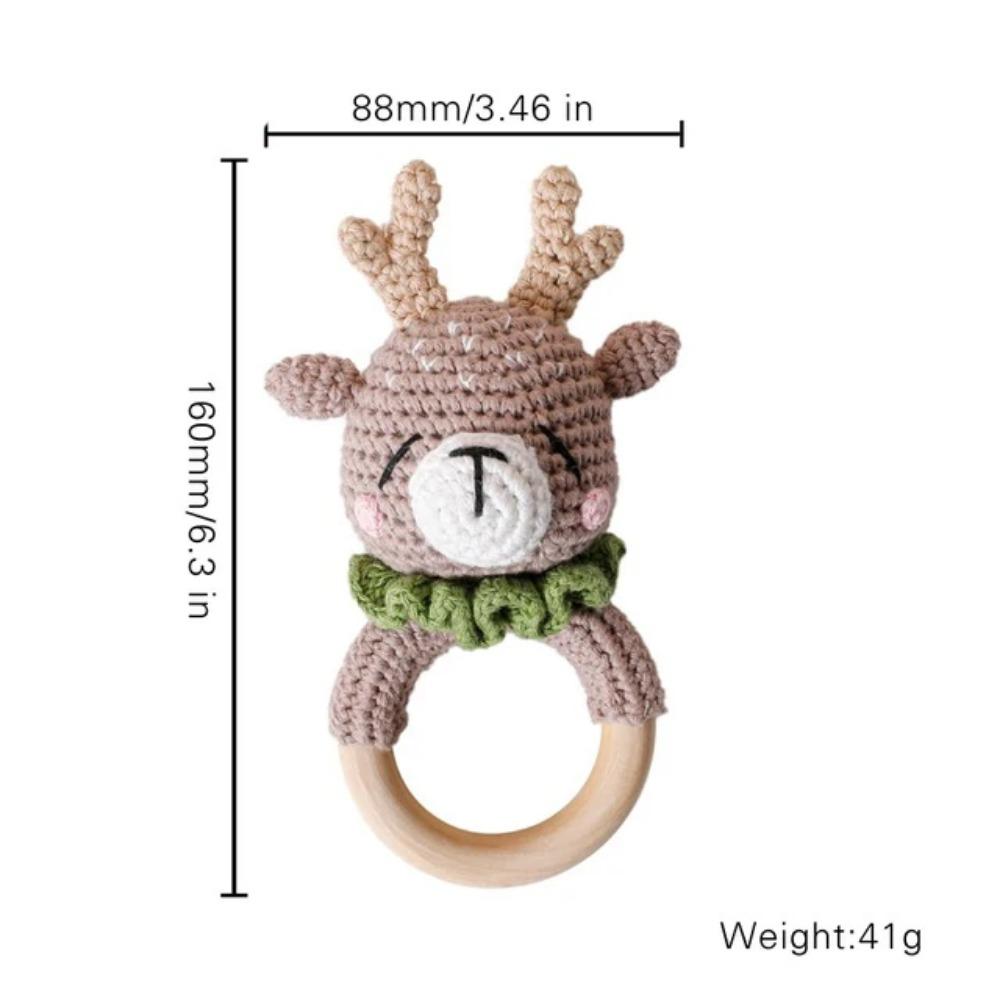 1Pc Customized Baby Teether Wooden Bracelet Crochet Rattle Toys BPA Free Crochet Lemon Bunny Rodent Rattle Newborn Toys Gift
