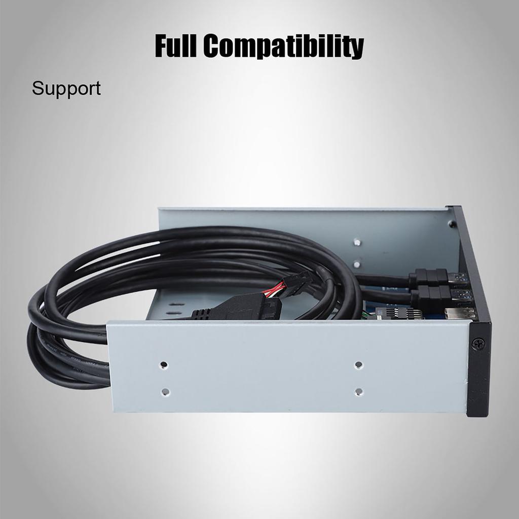 5.25 Inch 19 Pin 9Pin To USB 3.0 USB 2.0 4 Port Metal Optical Drive Bay