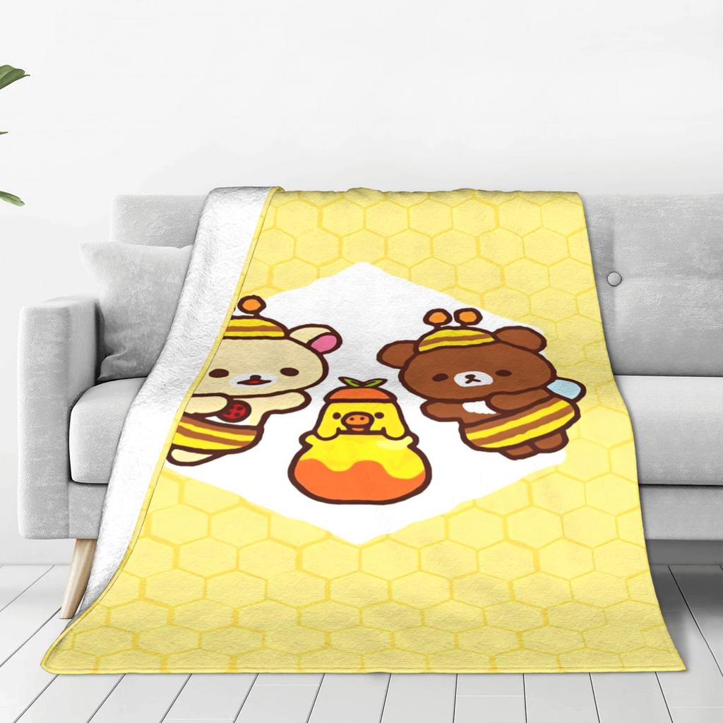 Плед Rilakkuma Качественный Мягкий Плед-покрывало Зимний Детская Спальня Уличный Тренд Постельное покрывало